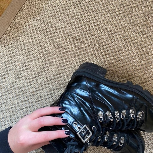 Jeffrey Campbell Black Lace-Up Ankle Boots - Picture 5 of 5